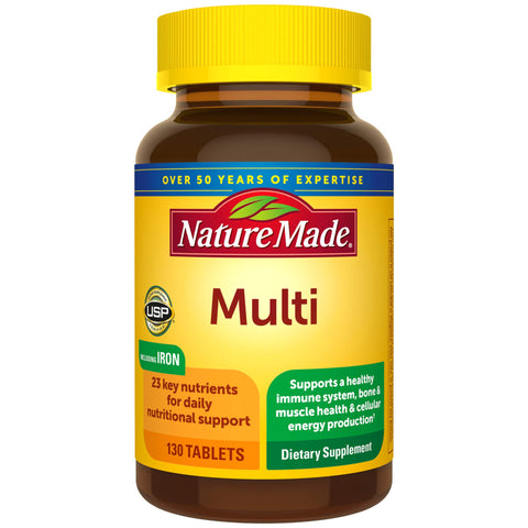 Multivitamin Tablets with Vitamin D3 and Iron - 130 Count